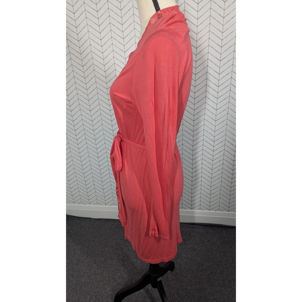 Eberjey Robe Women's Medium Coral‎ Lace Loungewear Boudoir Romantic Cottagecore - Picture 7 of 12